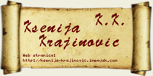 Ksenija Krajinović vizit kartica
